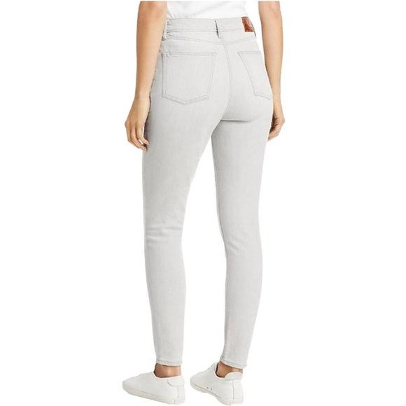 Lauren Ralph Lauren Super Stretch High Rise Skinny Ankle Jean Soft Grey 16 / 33W - Picture 2 of 5